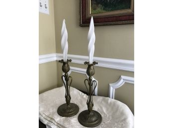 Pair Of Well Made Vintage Candle Holders * Candles Not Included