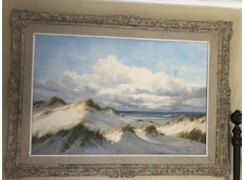 Stunning Huge Ocean Scene Oil On Canvas Painting