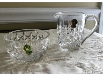 Waterford Crystal Sugar And Creamer In Lismore Pattern