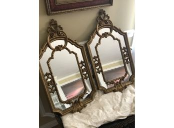Pair Of Well Made Goldtone Mirrors