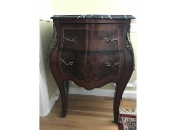 Amazing Vintage French Bombe Marble Topped Commode