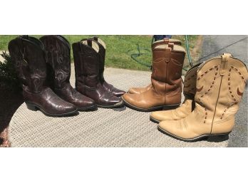 4 Pairs Of Leather Cowboy Boots