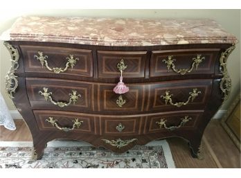 Vintage Incredibly Detailed French Marble Top Commode