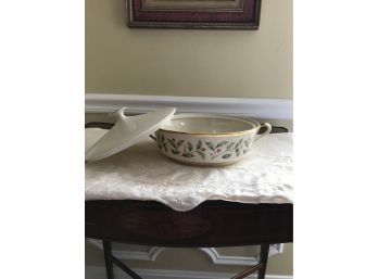 Lennox Holiday Pattern Casserole Dish With Lid And Serving Bowl