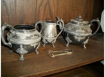 Beautiful HIGH QUALITY Sheffield Tea Set (Silver Plate) - Great Details