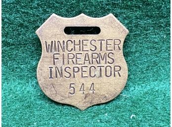 Vintage Winchester Firearms Inspector Badge. Winchester Firearms, New Haven, Conn. Yes Shipping.