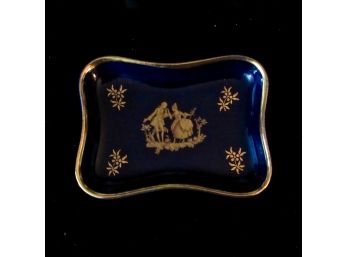 LIMOGES France Porcelain Cobalt Blue 24k Gold - Platter