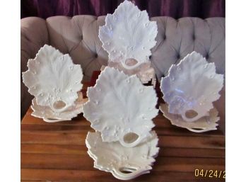 Made In Italy WHITE Leaf Plates By NOVE (VALUED $225+)