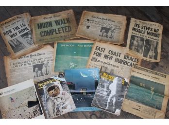 Collection Of Old Newspapers And Newsweek Magazines - Moonwalk Etc.
