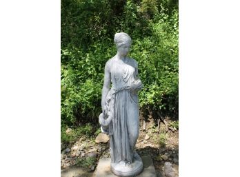 Greek Goddess Cement Statue Water Fountain - Measures 41' Tall