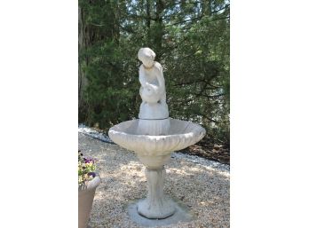 Beautiful Boy With Jug Water Fountain - Stands 48' Tall & 26' Round Clamshell