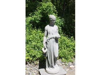 Greek Goddess Cement Statue Water Fountain - Measures 41' Tall - Lot #2