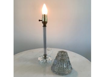 Petite Vintage Candlestick Style Lamp & Beaded Shade