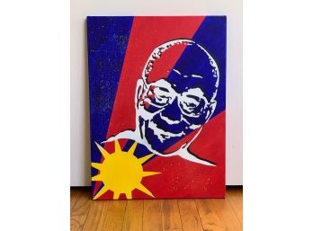 Signed Painting On Canvas. 'Free Tibet'