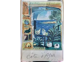 Picasso Cote D'Azur Tourism Poster In Chrome Frame