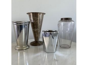 Vase Collection In Silver Tones