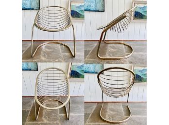 Fabulous Vintage 'Wire Egg' Chairs - Set Of 4