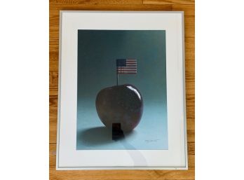 Apple With American Flag, Signed Photographic Print