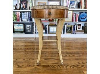 Vintage Swedish Side Table With Single Drawer