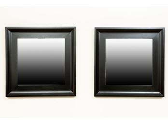 Two Matching Black Framed Mirrors