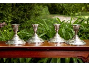 Two Pairs Of Sterling Candle Holders