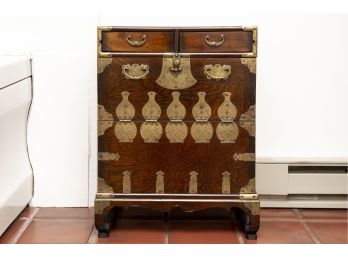 Wooden And Brass Asian Chest