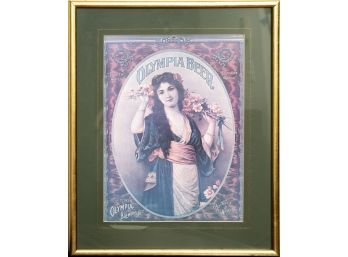 Framed Olympia Beer Poster