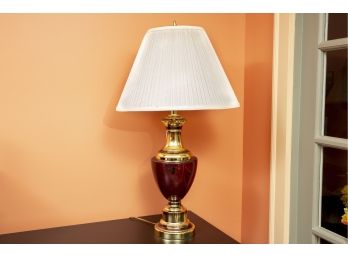Brass & Colored Glass Lamp