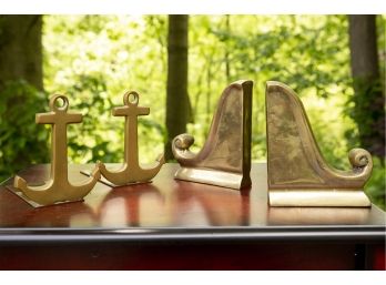 Two Pair Brass Bookends