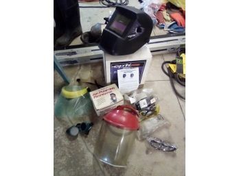 Safety 1st: Optiva Auto- Darkening Welding Helmet, 8 Safety Glasses, 2 Face Shields, Respirator