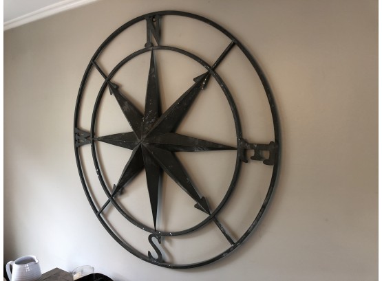 HUGE Metal Hanging Wall Compass