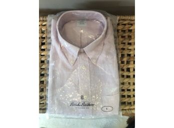 Brooks Brothers Pink Linen Button Down - Men’s Large - NEW W TAGS
