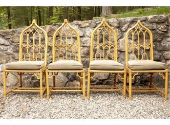 Four Southeast Asian Style Bamboo Chairs