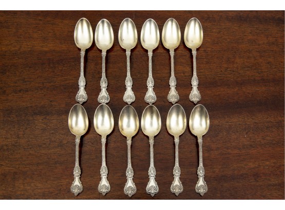 Set Of Twelve Sterling Silver Demitasse Spoons