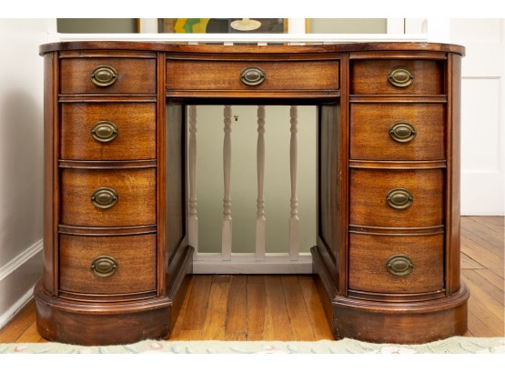Kidney Shaped Desk With Leather Top
