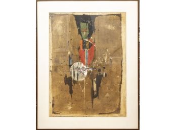 Signed Original Johnny Friedlander (German/French 1912–1992) Abstract Composition Numbered 27/95
