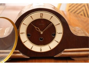 Hermle Cherry Wood Key Wound Mantel Clock
