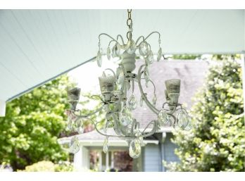 Six Arm Shabby Chic Crystal Chandelier Candle Holder