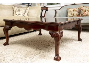 Mahogany Coffee Table With Claw And Ball Feet