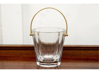 Baccarat Crystal Ice Bucket With Gold Handle