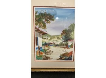 Signed Watercolor 'Costa Rica' By E. Miranda