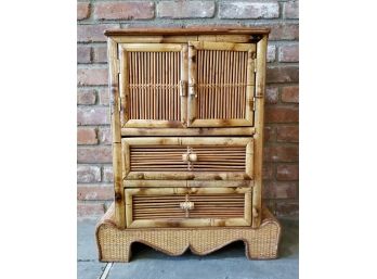 Vintage Asian Bamboo Cabinet