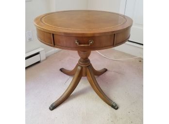 Vintage Leather Top Library Table