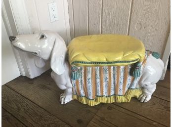 Vintage Ceramic Dog Plant Stand