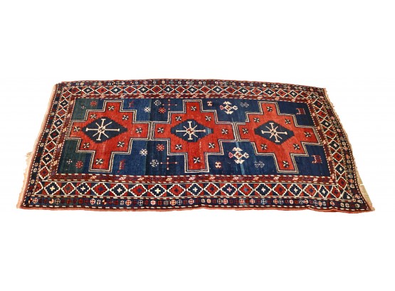 Caucasion Rug With Fringes And Padding