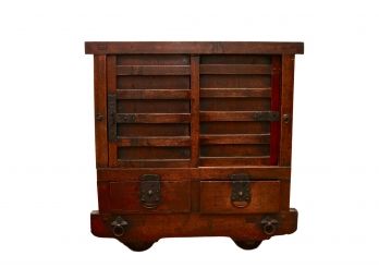 19th Century Japanese Rolling Tansu Wheel Chest Valued @ $4,500.