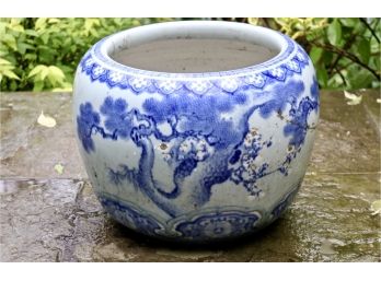 Large Chinese Porcelain Bowl Planter
