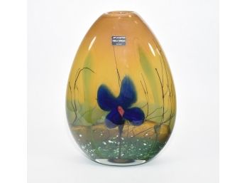 Art Glass Vase 11x4x14 Retail $300