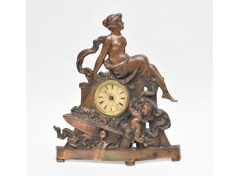 Vintage Bronze Clock Figure