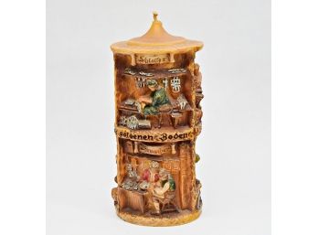 Vintage Hand Carved German Candle Pillar 14'H